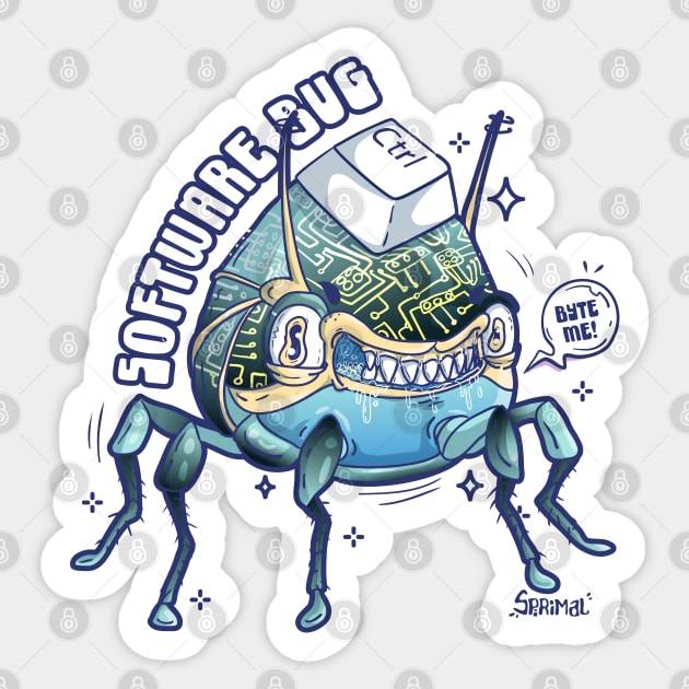 Bugs Byte - Software Bug Under Control Sticker by SPIRIMAL